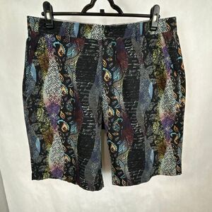Hreski Men’s Golf Shorts Sz 36 Multicolor Print Mixed Designs Over Scrapbook